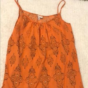 Orange Patterned Tank Top